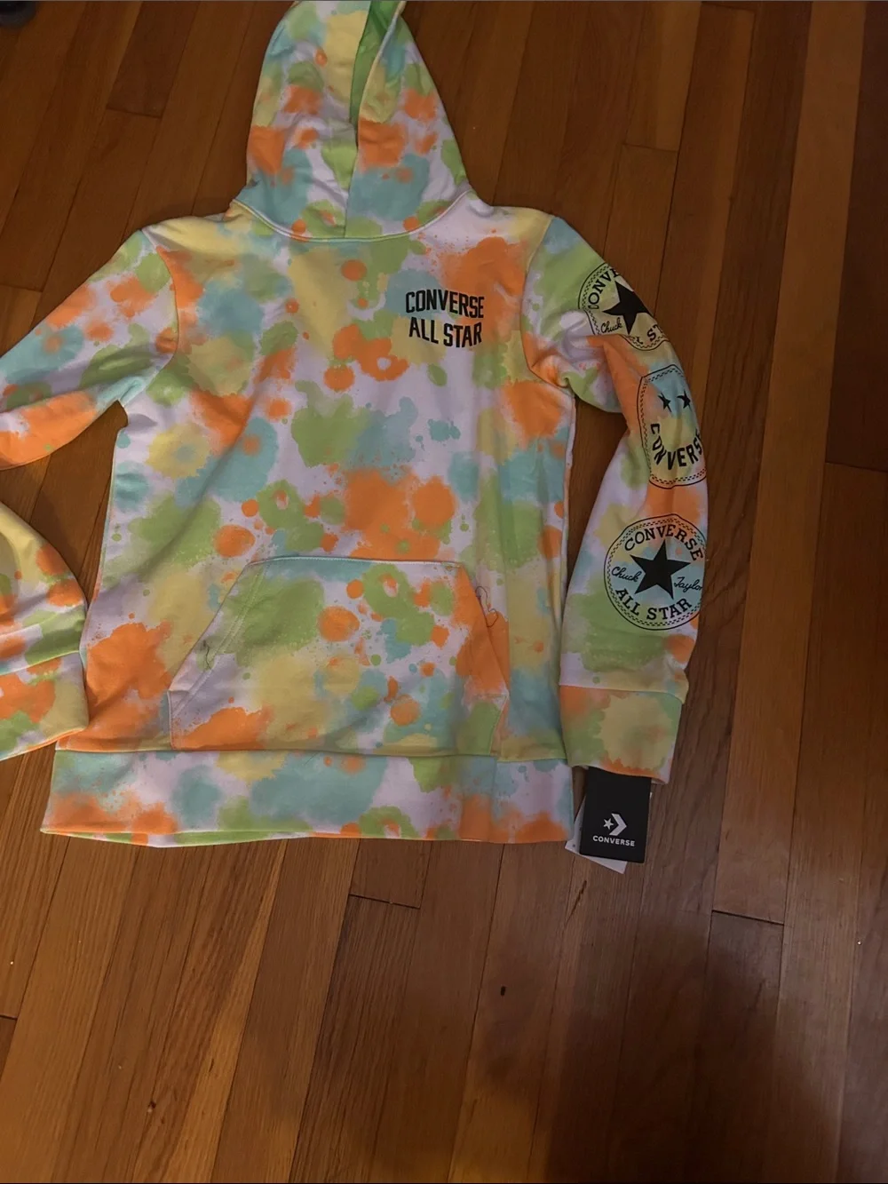 NWT Converse Kids Boys  Tie-Dye Hoodie size large ages 12-13 retro